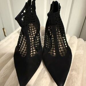 Dior Elegant Black Mesh Heels